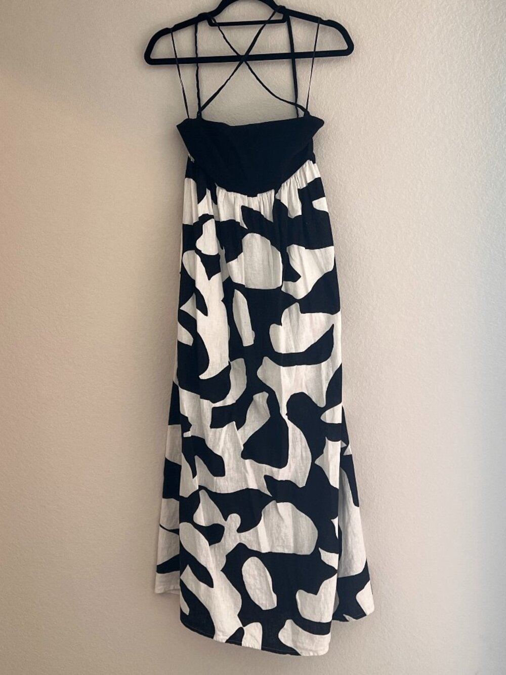Abercrombie & Fitch Black & White Abstract Print Maxi Dress Size S